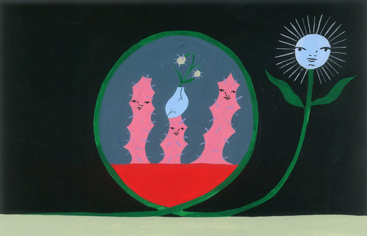 ''Three Cacti And A Vase''